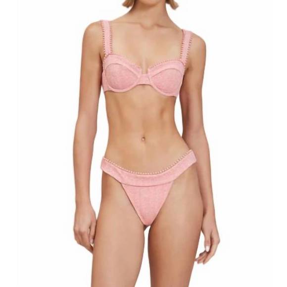 NEW DEVON WINDSOR pia bikini bottom in pink tweed - Picture 1 of 2